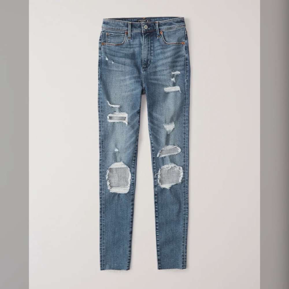 Abercrombie distressed high waisted skinny jeans